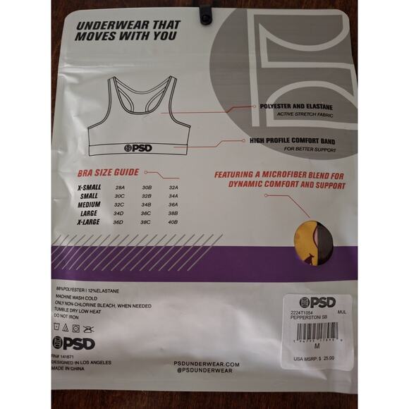 PSD Women's Sports Bra Pepperstoni Size Medium (Bra Size 32C to 36A) - Picture 5 of 6